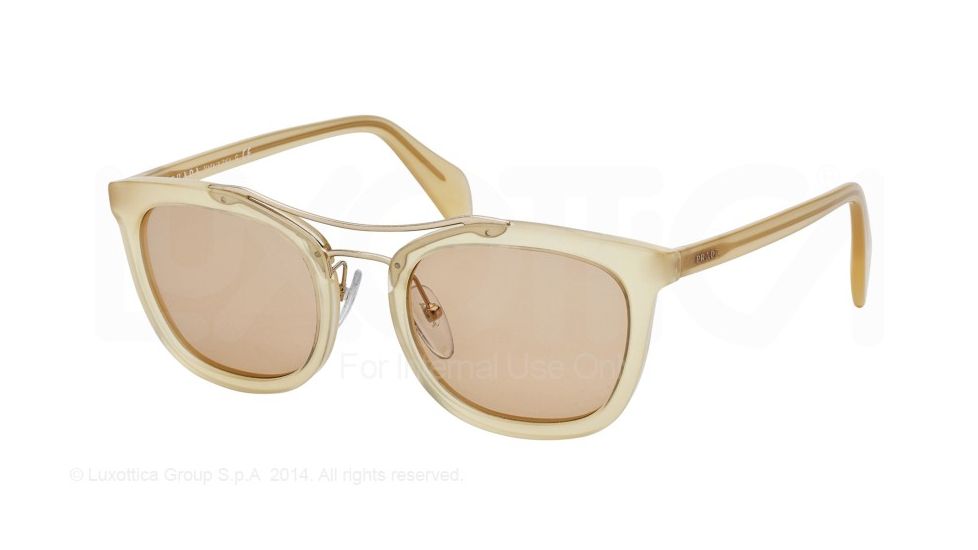 Prada SOCIETY PR17QS Single Vision Prescription Sunglasses PR17QS-R069N1-52 - Lens Diameter 52 mm, Frame Color Honey