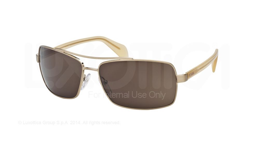 Prada SOCIETY PR55QS Bifocal Prescription Sunglasses PR55QS-MA18C1-63 - Lens Diameter 63 mm, Frame Color Brushed Pale Gold