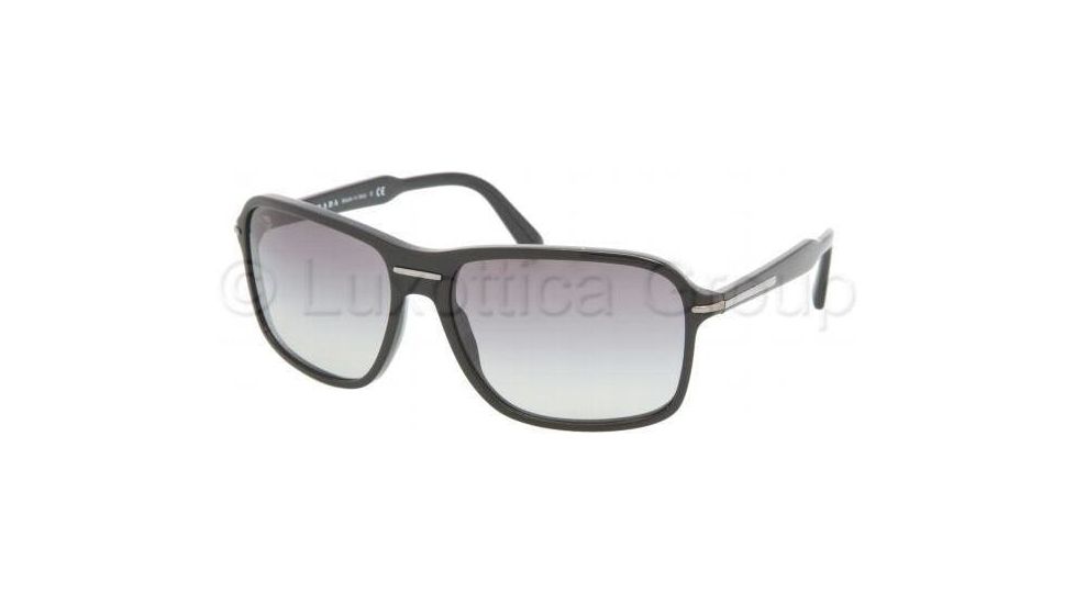 Prada Bifocal Sunglasses PR02NS with Lined Bi-Focal Rx Prescription Lenses PR02NS-1AB3M1-6116 - Frame Color: Black, Lens Diameter: 61 mm