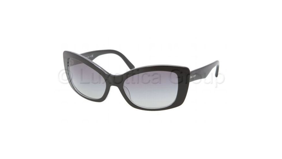 Prada Bifocal Sunglasses PR03NS with Lined Bi-Focal Rx Prescription Lenses PR03NS-2AF3M1-5718 - Lens Diameter 57 mm, Frame Color Crystal Black