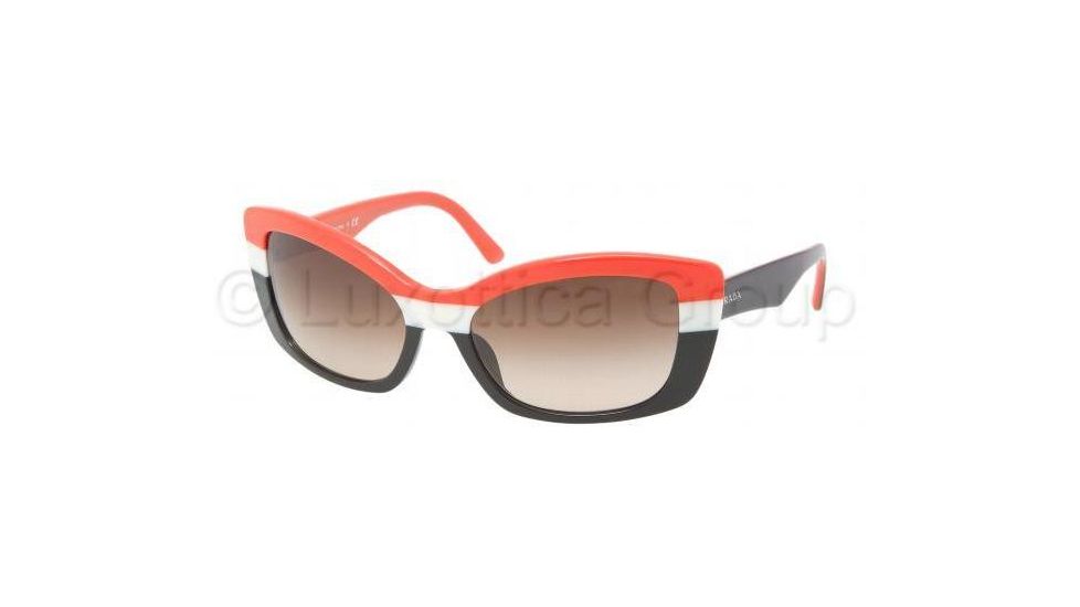 Prada Bifocal Sunglasses PR03NS with Lined Bi-Focal Rx Prescription Lenses PR03NS-DAN6S1-5718 - Lens Diameter: 57 mm, Frame Color: Orange / Ivory / Black