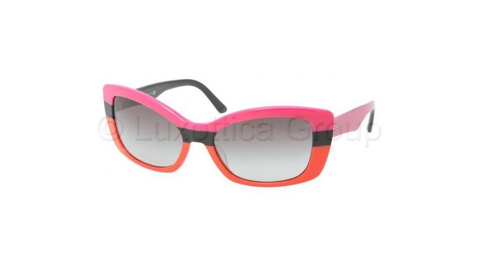 Prada Bifocal Sunglasses PR03NS with Lined Bi-Focal Rx Prescription Lenses PR03NS-DAO3M1-5718 - Lens Diameter: 57 mm, Frame Color: Fuxia / Black / Orange