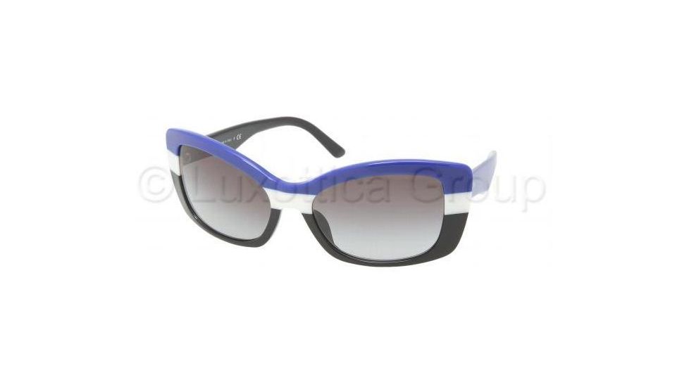 Prada Bifocal Sunglasses PR03NS with Lined Bi-Focal Rx Prescription Lenses PR03NS-DAQ3M1-5718 - Lens Diameter: 57 mm, Frame Color: Blue / Ivory / Black