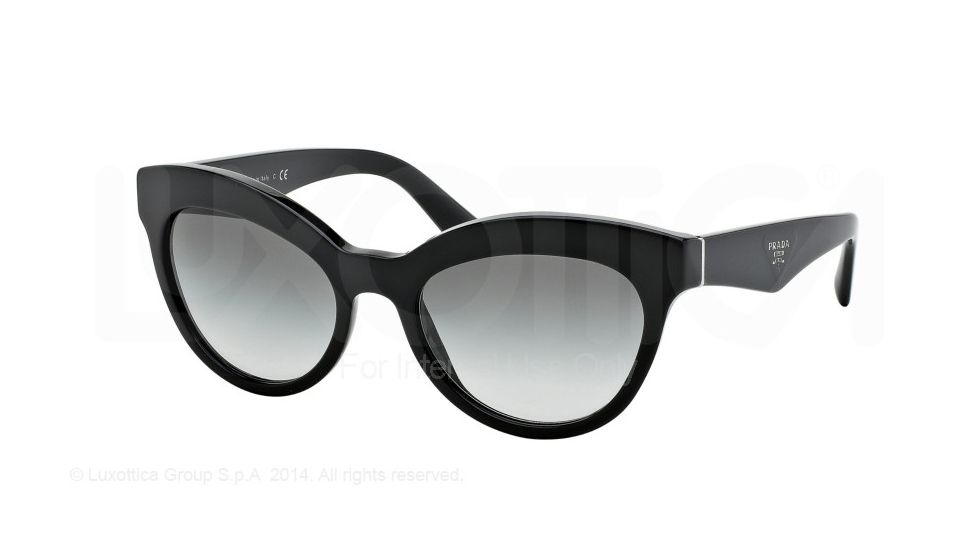 Prada TRIANGLE PR23QS Progressive Prescription Sunglasses PR23QS-1AB0A7-53 - Lens Diameter 53 mm, Frame Color Black