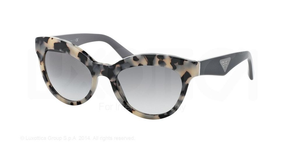 Prada TRIANGLE PR23QS Progressive Prescription Sunglasses PR23QS-KAD3M1-53 - Lens Diameter 53 mm, Frame Color White Havana