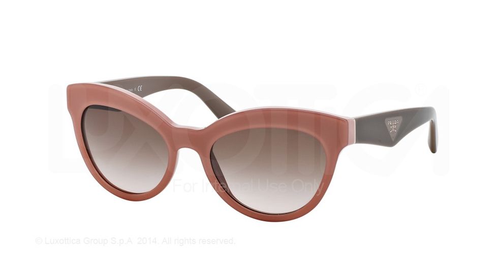 Prada TRIANGLE PR23QS Progressive Prescription Sunglasses PR23QS-TFS0A6-53 - Lens Diameter 53 mm, Frame Color Opal Pink/pink