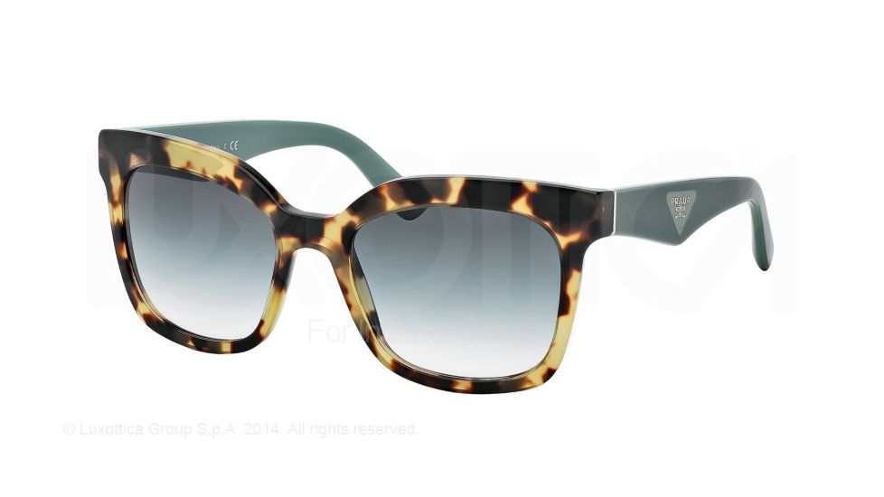 Prada TRIANGLE PR24QS Single Vision Prescription Sunglasses PR24QS-7S01E0-53 - Lens Diameter 53 mm, Frame Color Medium Havana