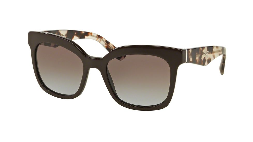 Prada TRIANGLE PR24QS Single Vision Prescription Sunglasses PR24QS-DHO4S2-53 - Lens Diameter 53 mm, Frame Color Brown
