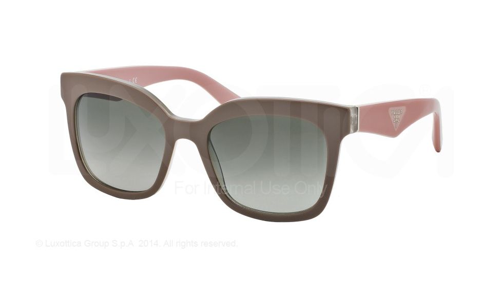 Prada TRIANGLE PR24QS Single Vision Prescription Sunglasses PR24QS-TFT4M1-53 - Lens Diameter 53 mm, Frame Color Beige/Opal Beige