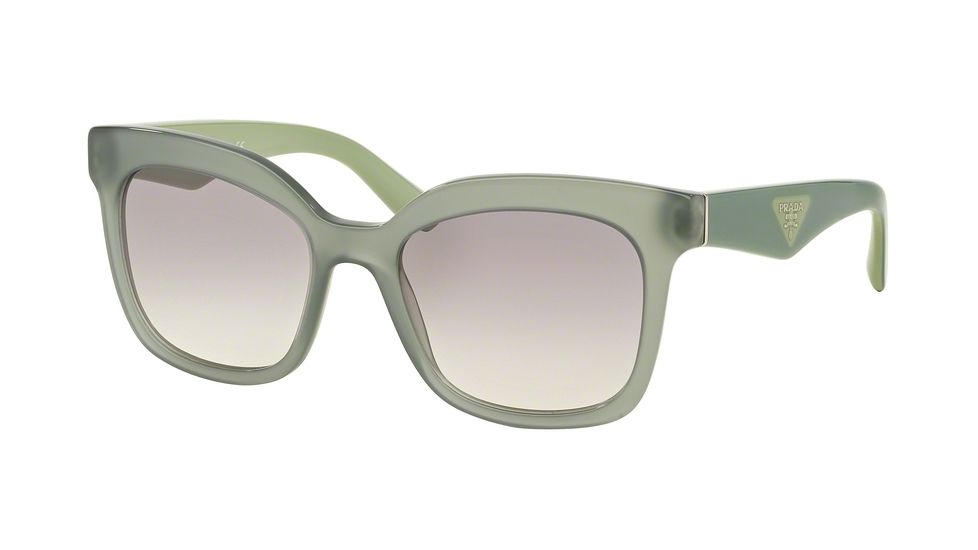 Prada TRIANGLE PR24QS Single Vision Prescription Sunglasses PR24QS-UEI4P2-53 - Lens Diameter 53 mm, Frame Color Opal Dark Green