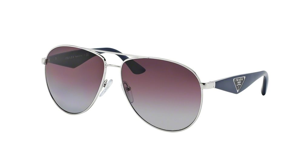 Prada TRIANGLE PR53QS Bifocal Prescription Sunglasses PR53QS-1BC2A0-60 - Lens Diameter 60 mm, Frame Color Silver