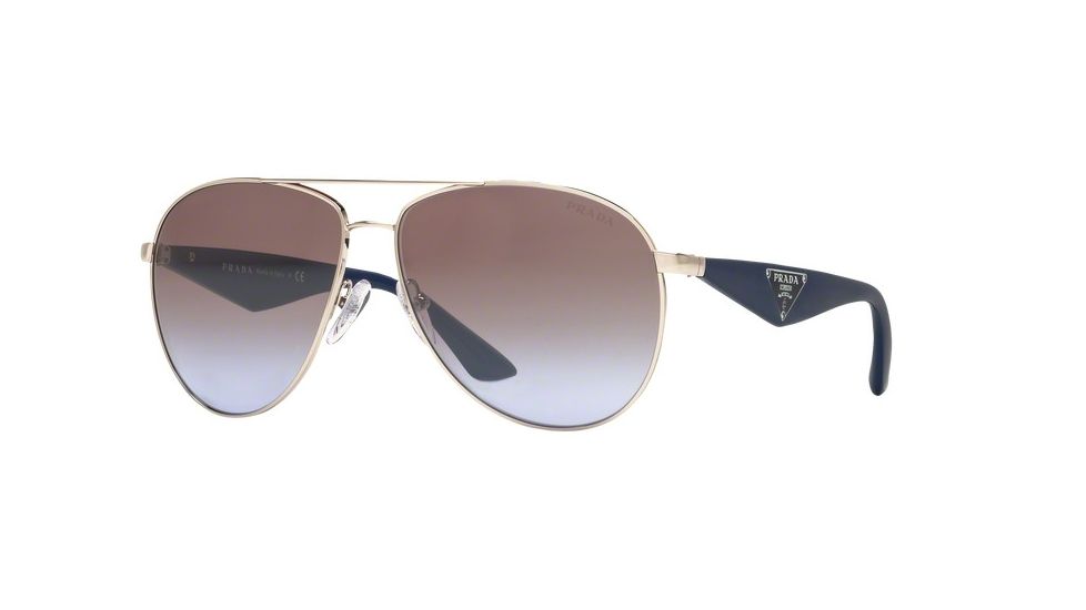 Prada TRIANGLE PR53QS Bifocal Prescription Sunglasses PR53QS-1BC2H2-60 - Lens Diameter 60 mm, Frame Color Silver
