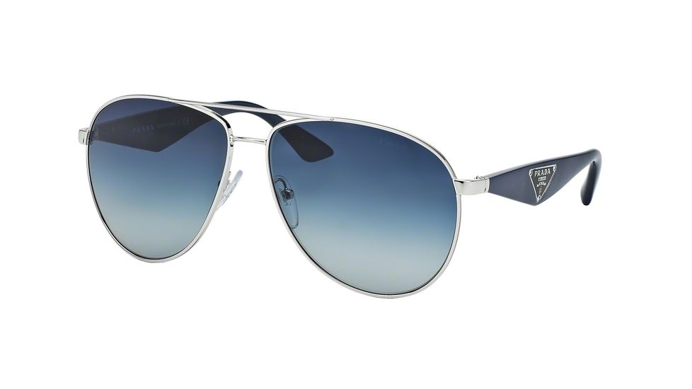 Prada TRIANGLE PR53QS Bifocal Prescription Sunglasses PR53QS-1BC8Z1-60 - Lens Diameter 60 mm, Frame Color Silver
