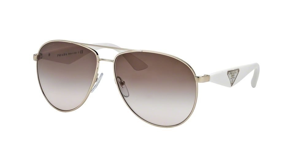 Prada TRIANGLE PR53QS Bifocal Prescription Sunglasses PR53QS-ZVN0A6-60 - Lens Diameter 60 mm, Frame Color Pale Gold