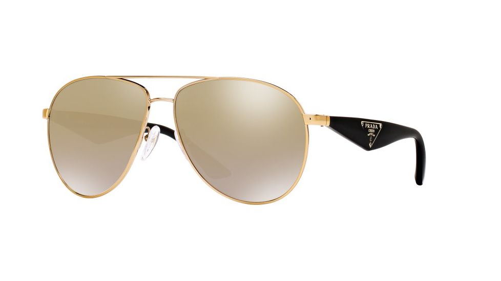 Prada TRIANGLE PR53QS Bifocal Prescription Sunglasses PR53QS-ZVN2G2-60 - Lens Diameter 60 mm, Frame Color Pale Gold