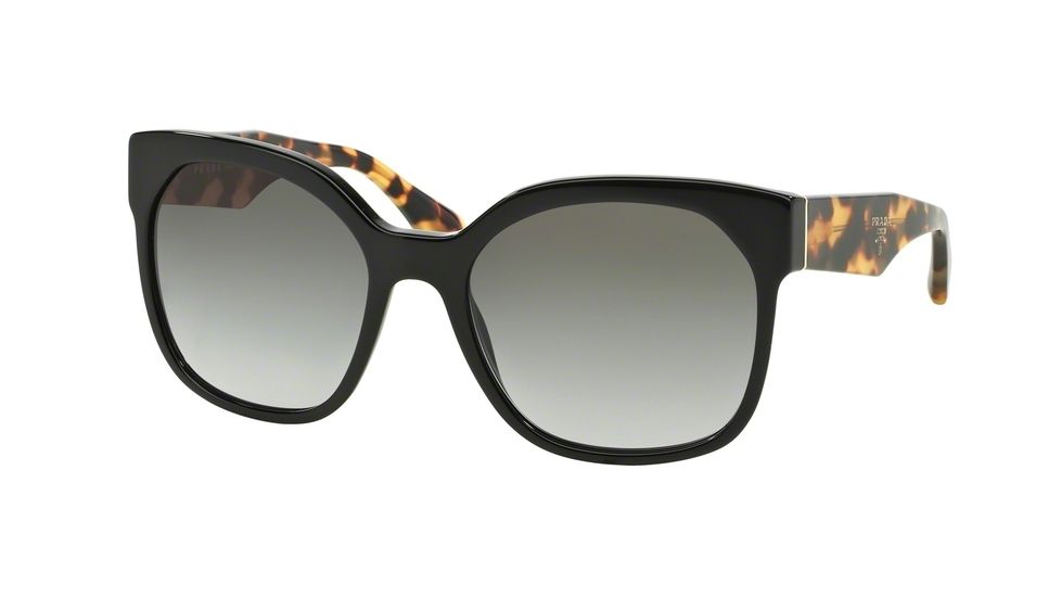 Prada VOICE PR10RS Single Vision Prescription Sunglasses PR10RS-1AB0A7-57 - Lens Diameter 57 mm, Frame Color Black