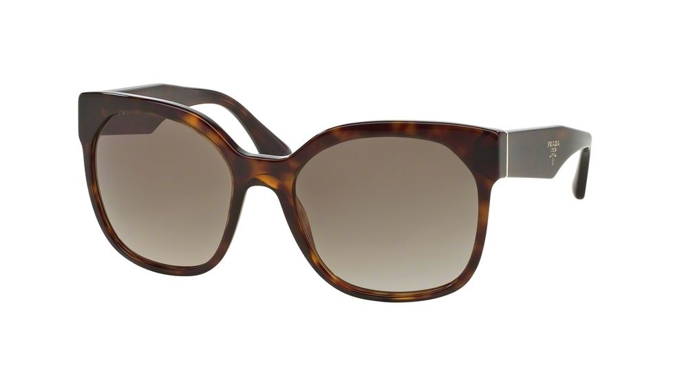 Prada VOICE PR10RS Single Vision Prescription Sunglasses PR10RS-2AU3D0-57 - Lens Diameter 57 mm, Frame Color Havana