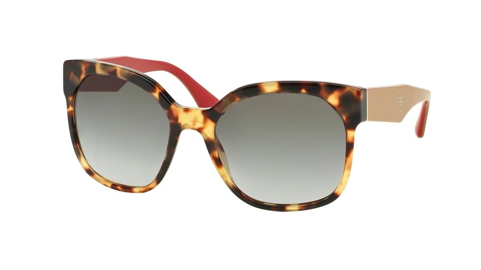 Prada VOICE PR10RS Single Vision Prescription Sunglasses PR10RS-7S00A7-57 - Lens Diameter 57 mm, Frame Color Medium Havana