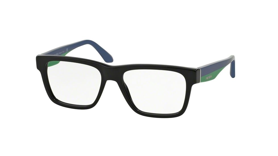Prada VOICE PR16RV Single Vision Prescription Eyeglasses 1AB1O1-51 - Black Frame