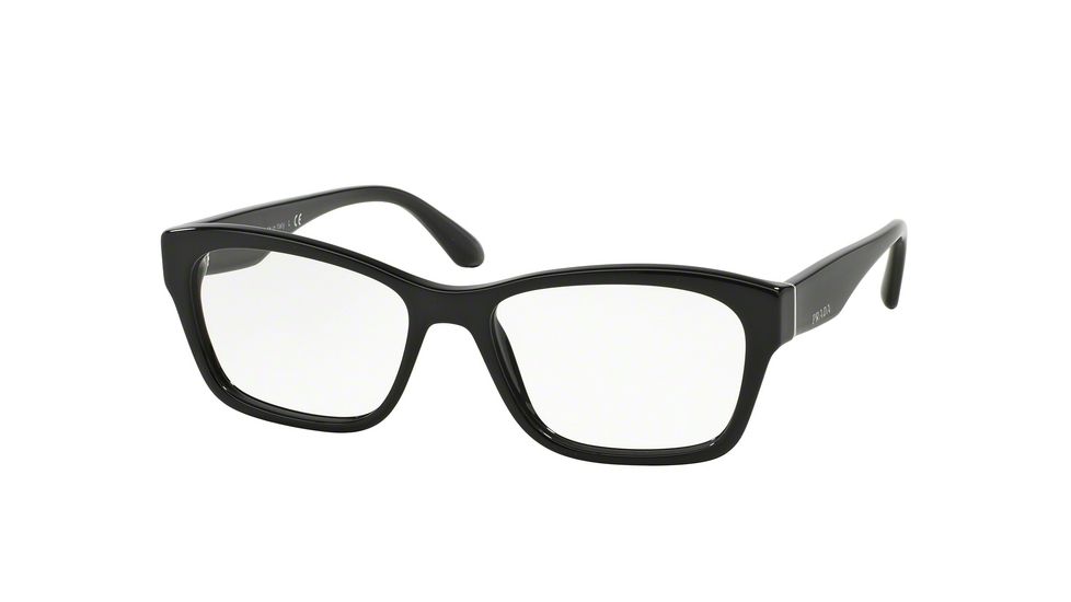 Prada VOICE PR24RV Progressive Prescription Eyeglasses 1AB1O1-52 - Black Frame