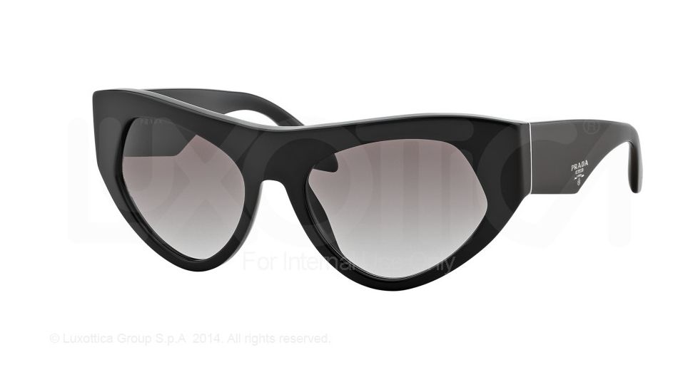 Prada VOICE PR27QS Single Vision Prescription Sunglasses PR27QS-1AB0A7-56 - Lens Diameter 56 mm, Frame Color Black