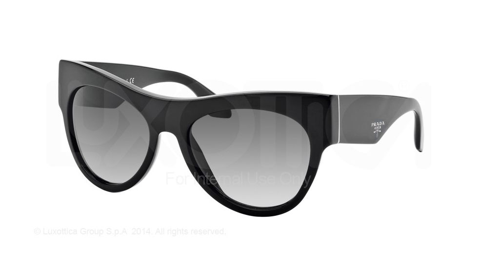 Prada VOICE PR28QS Single Vision Prescription Sunglasses PR28QS-1AB0A7-56 - Lens Diameter 56 mm, Frame Color Black