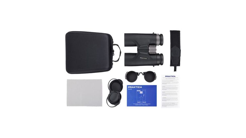 Praktica Avro Binoculars, 10x42mm, Roof Prism, Black, AV1042BK
