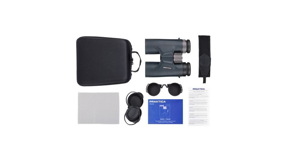Praktica Avro Binoculars, 10x42mm, Roof Prism, Blue, AV1042BL