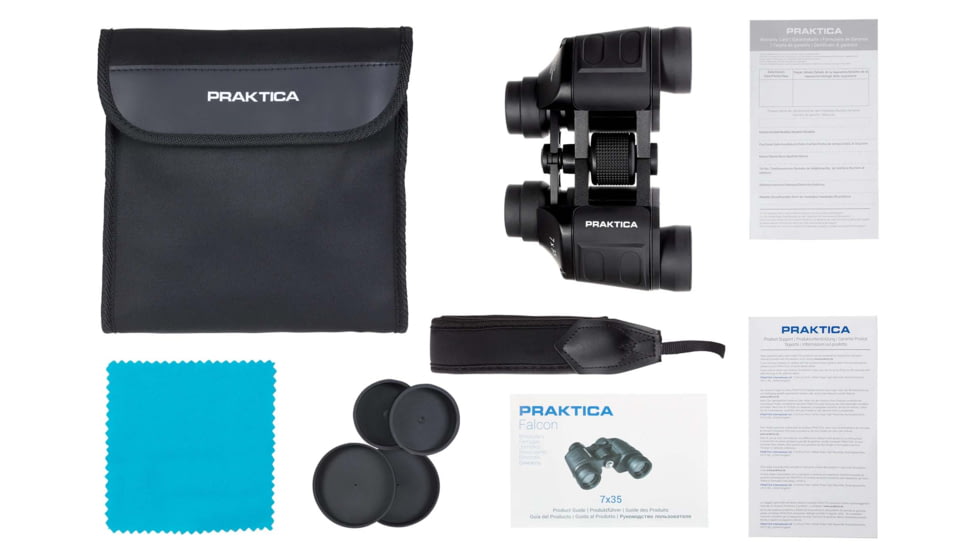 Praktica Falcon 7x35mm Porro Prism Coated Optics Field Binoculars, Black, UOF735BK