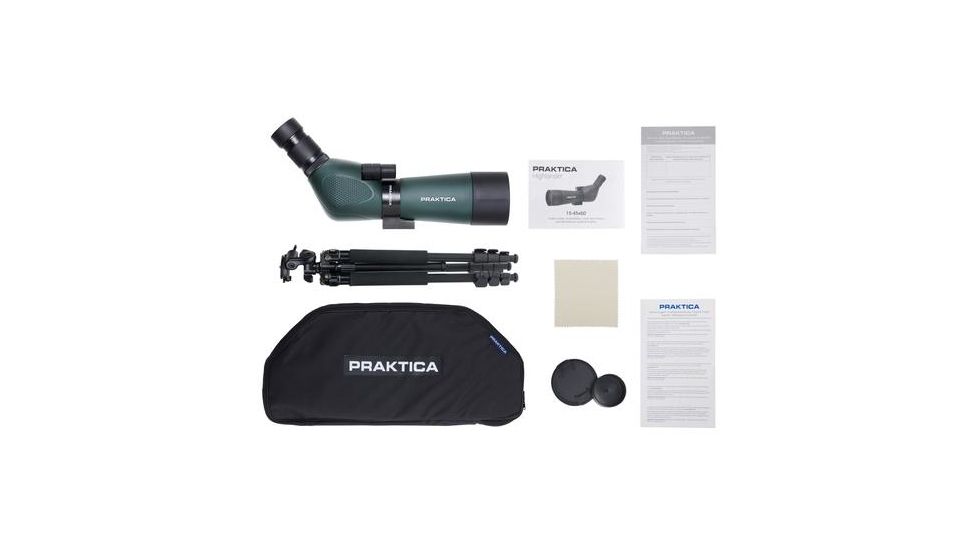 Praktica Highlander Angled Spotting Scope 15-45x60mm w/ Tripod, Green PRA118