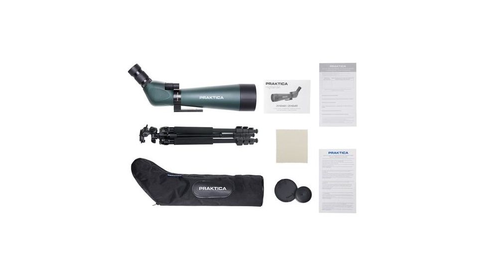 Praktica Highlander Angled Spotting Scope 20-60x80mm w/ Tripod, Green PRA120