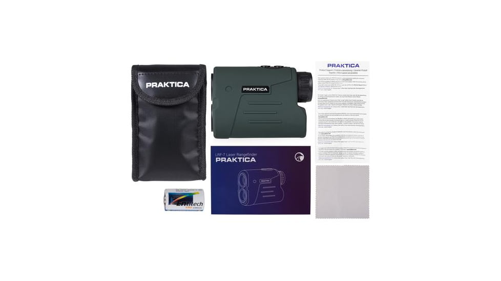 Praktica Laser Rangefinder, 7x Zoom, 600M Distance, Green, 105mm L x 42mm W x 75mm H, LRF-7G