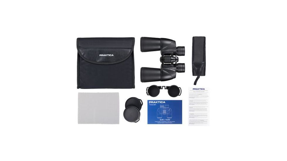 Praktica Toucan Binoculars, 10x50mm, Porro Prism, Black, MHTO1050B