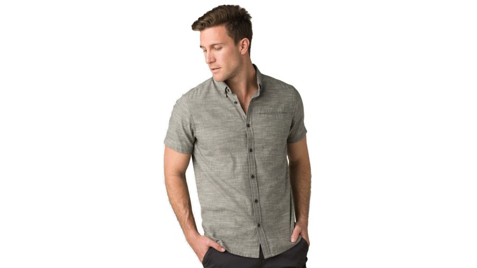 prAna Agua Shirt - Mens, Charcoal, Medium, M11201599-CHR-M