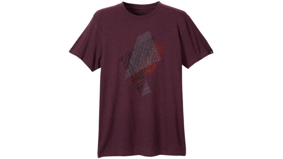 prAna Angle Tee - Men's-Black Plum Heather-XX-Large