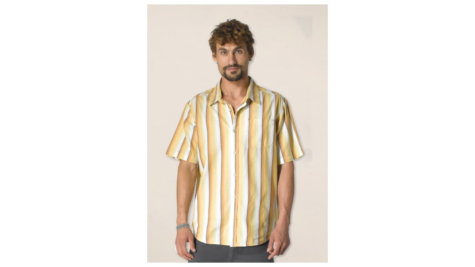 prAna Artemis Short Sleeve - Men's-Mustard-Medium