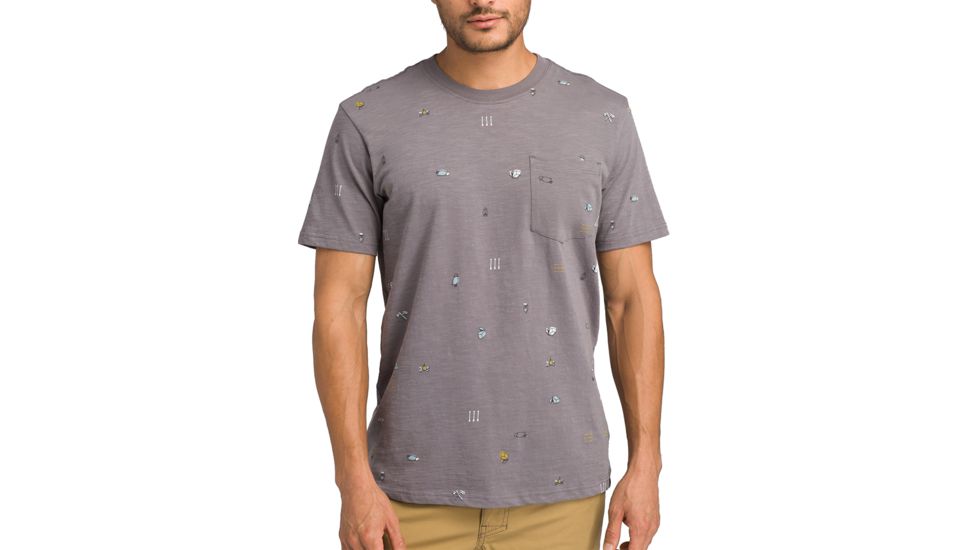 prAna Auxi Crew - Slim - Mens, Gravel, Large, M11191489 -307-L