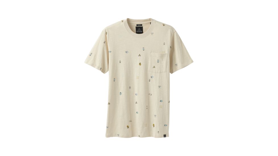 prAna Auxi Crew - Slim - Mens, Stone, Large, M11191489 -260-L