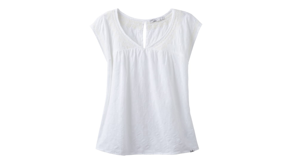 prAna Blossom Top Womens, White, Medium, W11180386-WHT-M