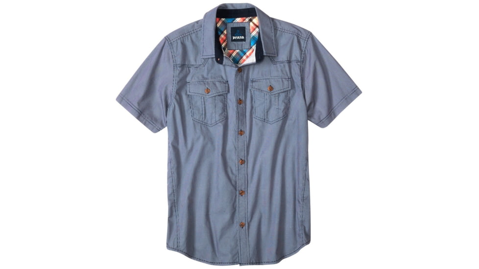 prAna Borla Short Sleeve Shirt - Men's-Blue Ridge-Small