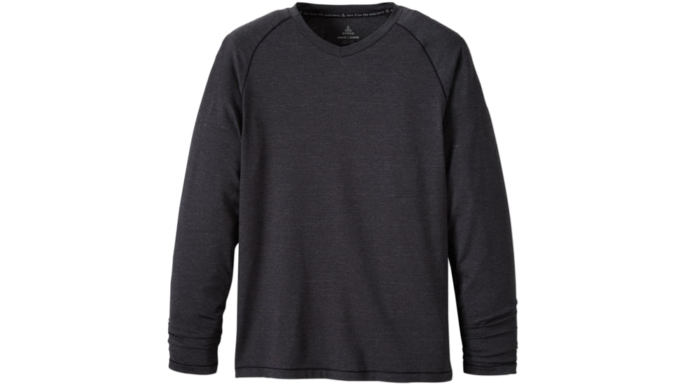 prAna Breaker Long Sleeve V-Neck Shirt - Men's -Black-Large