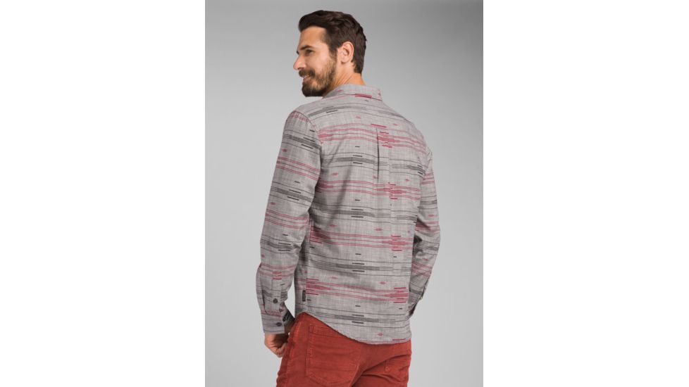 prAna Broderick Long Sleeve - Slim - Mens, Gravel, Small, M23190635-GRA-S