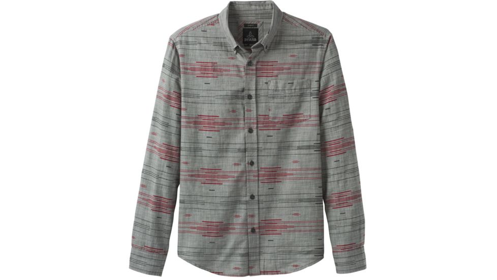 prAna Broderick Long Sleeve - Slim - Mens, Gravel, Small, M23190635-GRA-S