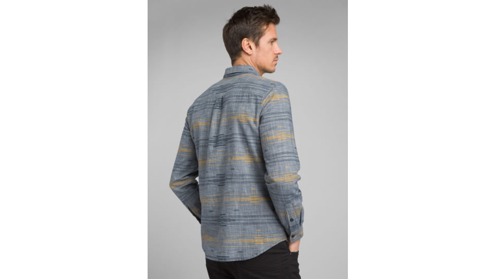 prAna Broderick Long Sleeve - Slim - Mens, Grey Blue, Large, M23190635-GYBL-L
