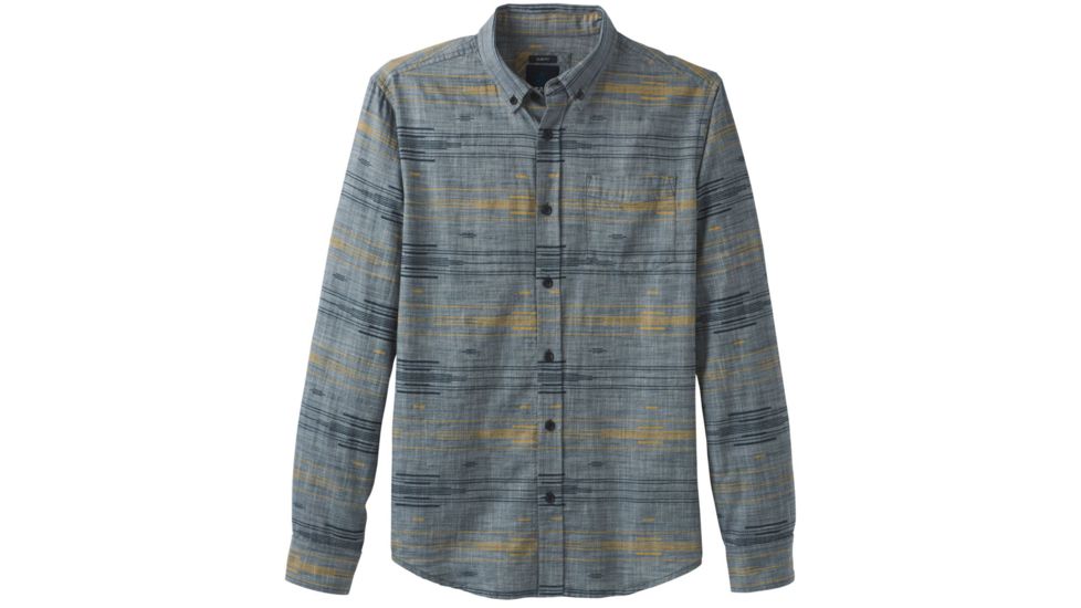 prAna Broderick Long Sleeve - Slim - Mens, Grey Blue, Large, M23190635-GYBL-L