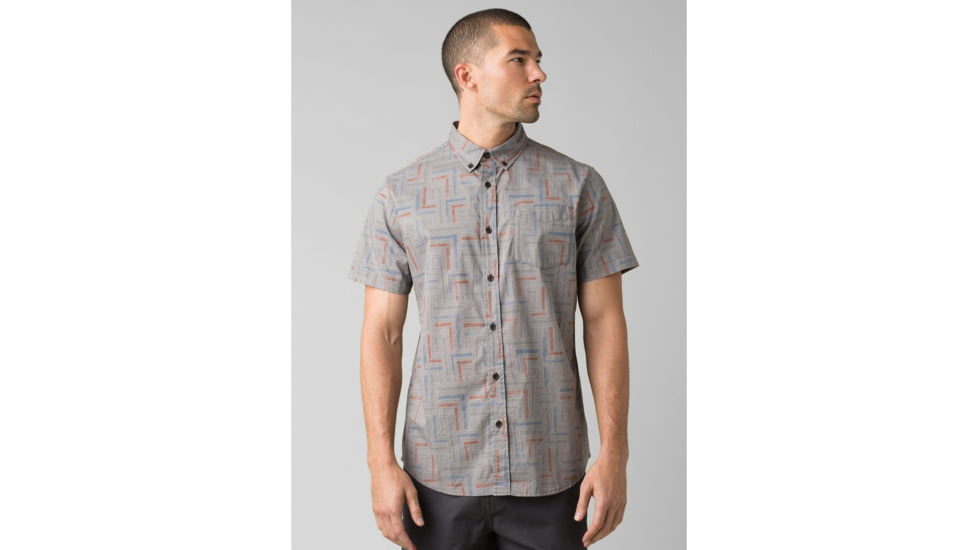 prAna Broderick Slim Fit Shirt - Mens, Gravel Tile, Medium, M11191533-GATI-M