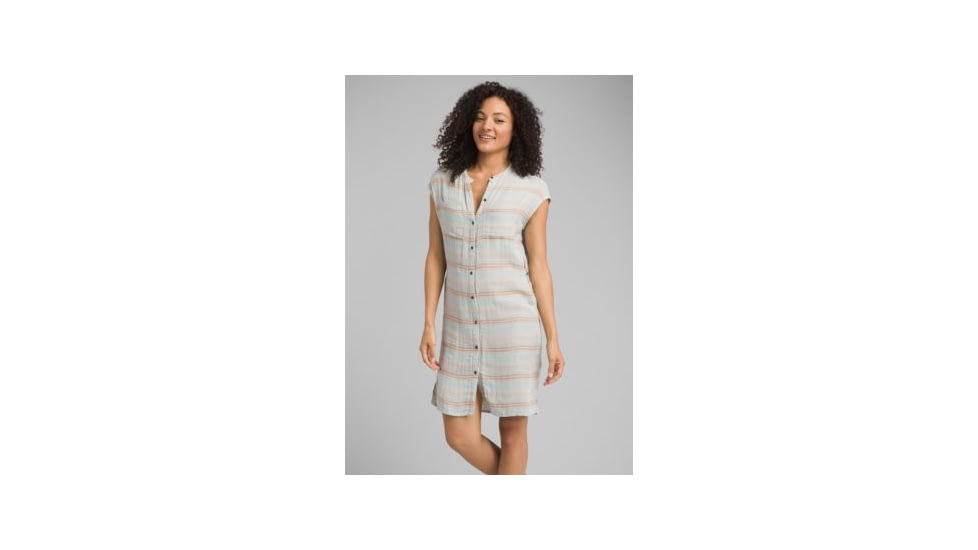 prAna Buenos Dias Dress, Iced Aqua, Medium, W31190758 -059-M