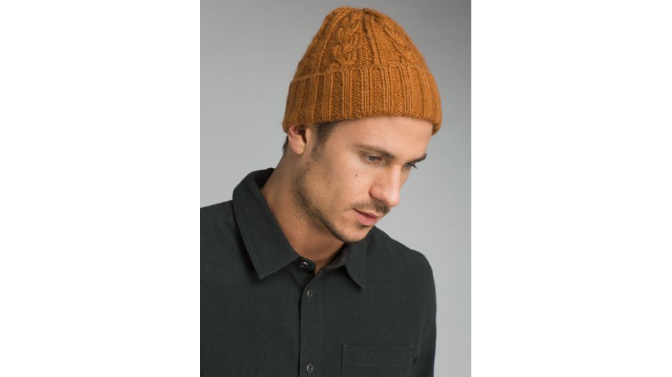 prAna Cable Knit Beanie - Men's, Burnt Caramel, One Size, U53180670-BTCA-O/S