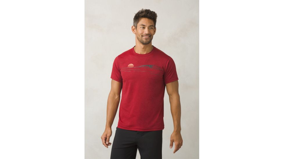 Prana Calder Short Sleeve Mens, Crimson, Small, M1CALS116-CRI-S