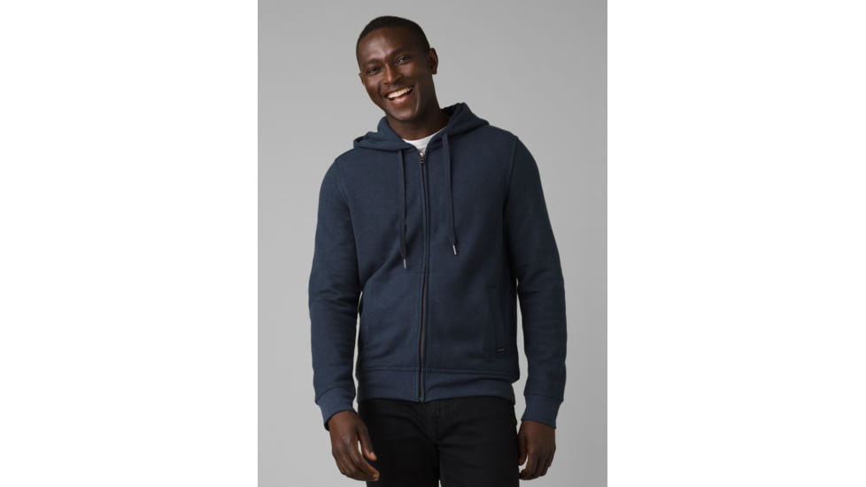 prAna Cardiff Fleece Full Zip Hoodie, Nautical Heather, Small, 1967701-400-ST-S